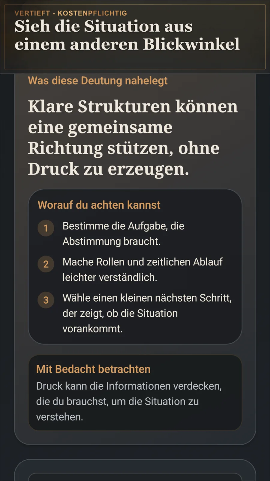 Beispiel in I Ching Dialogue, das eine Frage mit den Hexagrammen 46 und 48 verbindet