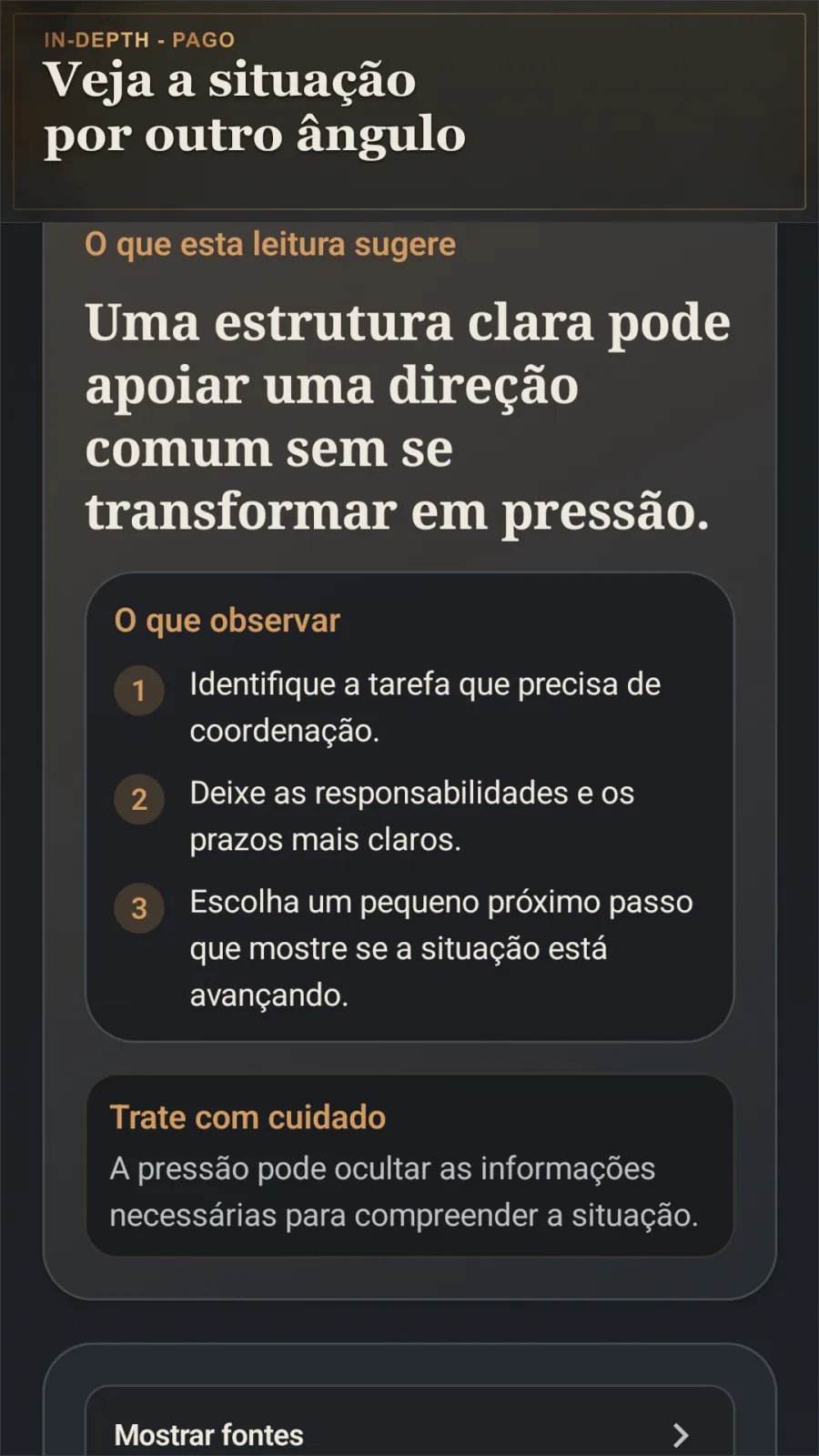 Exemplo do I Ching Dialogue conectando uma pergunta aos hexagramas 46 e 48